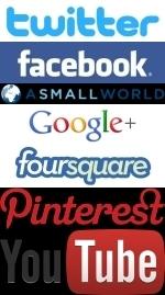 Social networks logos vertical