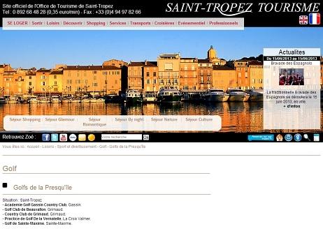 Saint Tropez Tourist office - Website